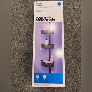 Room Essentials Matte Black Tension Caddy Shower Organizer